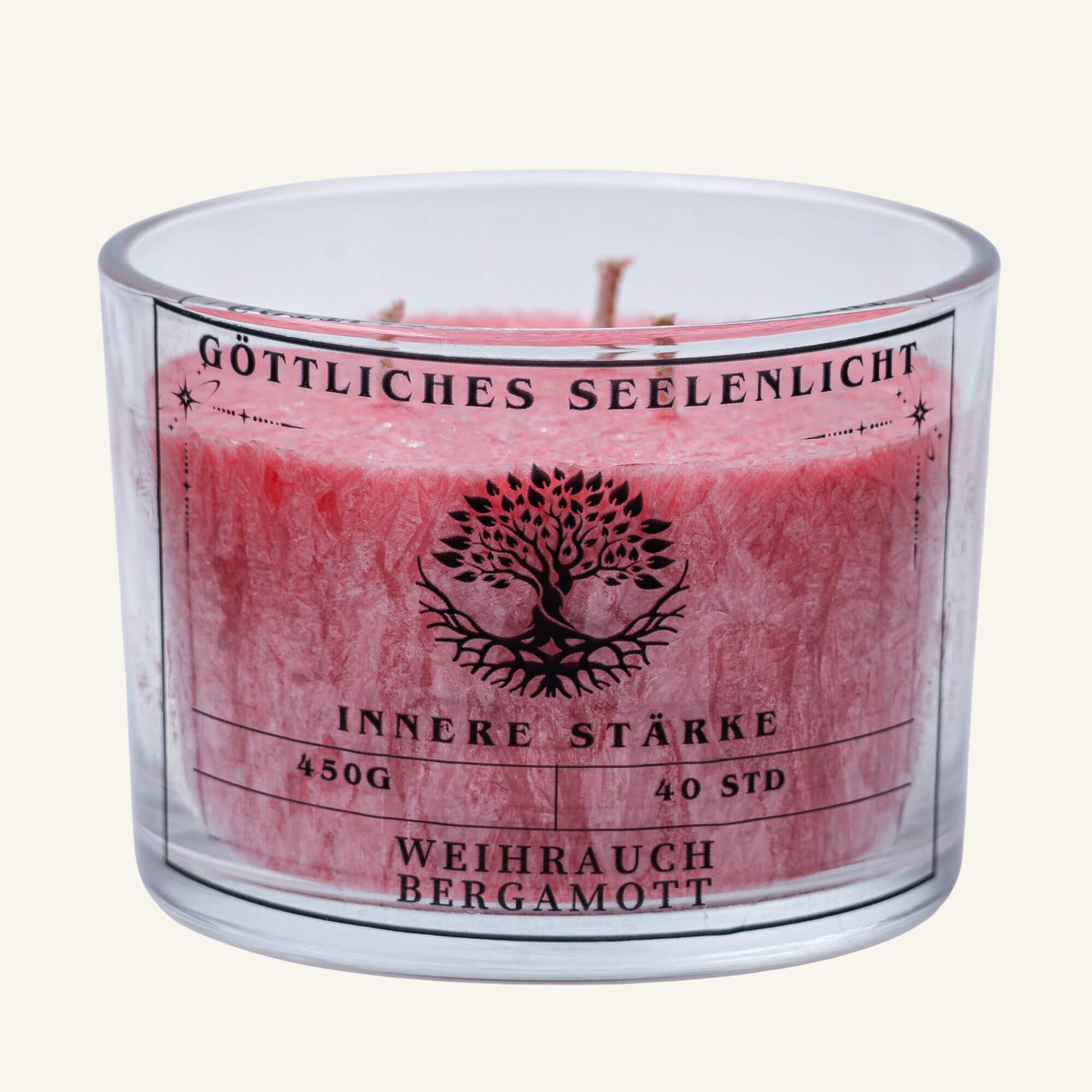 Themenkerze „Innere Stärke“ im Glas – Weihrauch und Bergamott