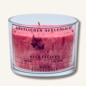 Themenkerze „Selbstliebe“ im Glas – Duft Rose und Sandelholz