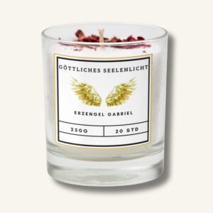 Erzengelkerze Erzengel Gabriel im Glas – handgegossene Duftkerze für Klarheit, Inspiration und lichtvolle Botschaften