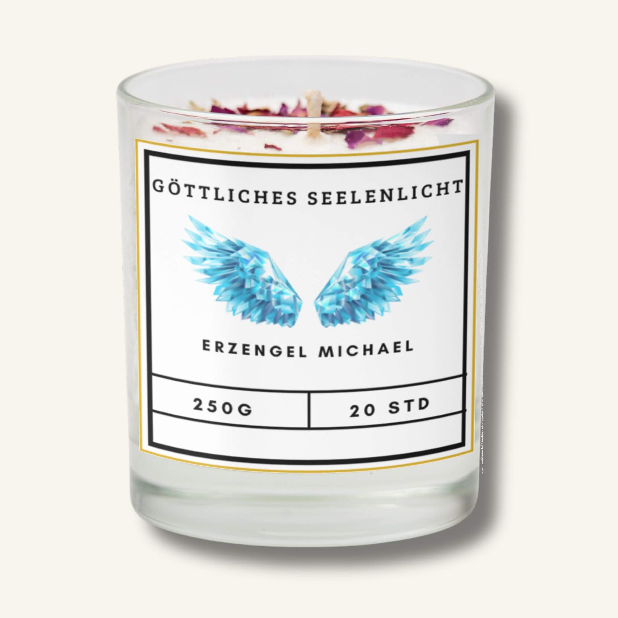 Erzengelkerze Erzengel Michael im Glas – handgegossene Duftkerze für Schutz, Mut und Reinigung